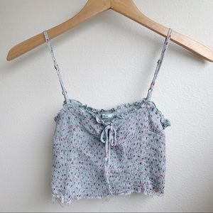 Urban Outfitters ribbed floral crop top